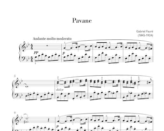 Faure - Pavane (Easy Piano) sheet music ,Classical music, Music score, digital music score, pop piano songs