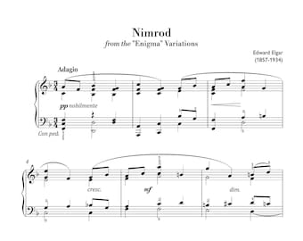 Elgar - Nimrod (Easy Piano) sheet music ,Classical music, Music score, digital music score, pop piano songs