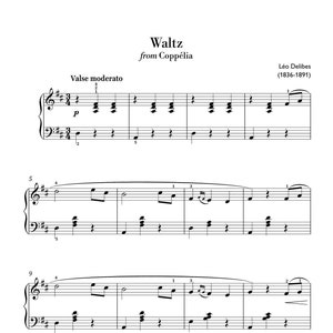 Delibes - Waltz from Coppelia (Easy Piano) sheet music ,Classical music, Music score, digital music score, pop piano songs