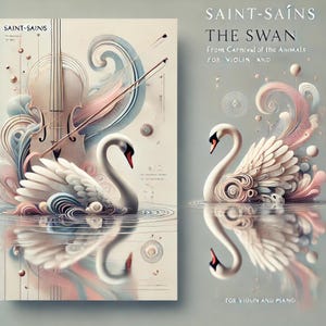 Saint-Saëns-Swan for violin and piano sheet music,Classical music,Music score,digital music score,pop piano songs