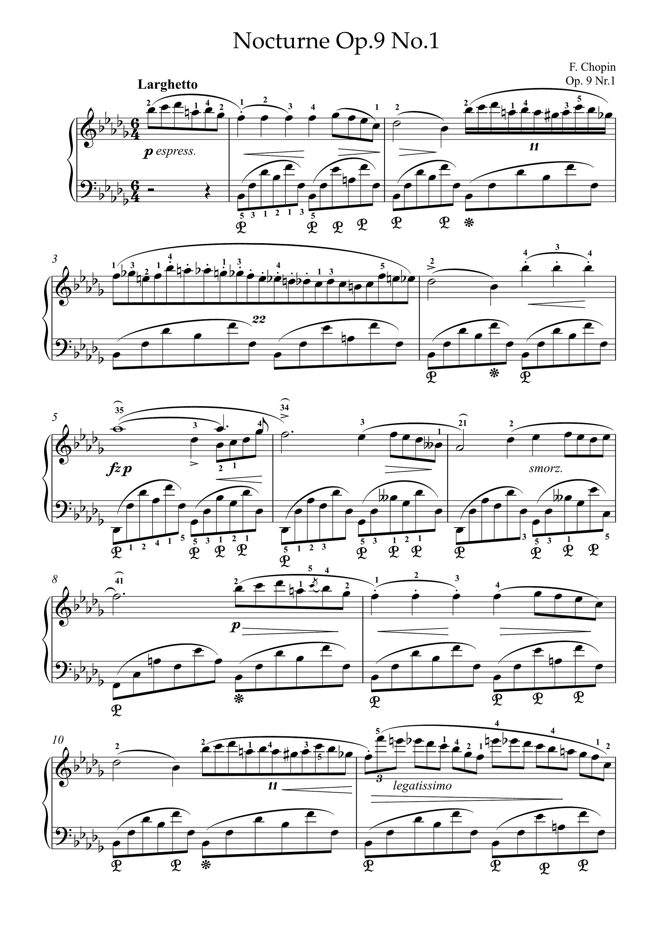 Nocturne Op.9 No.1 piano Sheet Music Classical Musicmusic photo