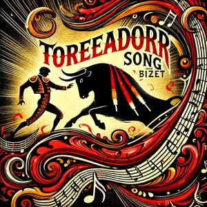 Bizet - TOREADOR SONG (beginner Piano) sheet music ,Classical music, Music score, digital music score, pop piano songs