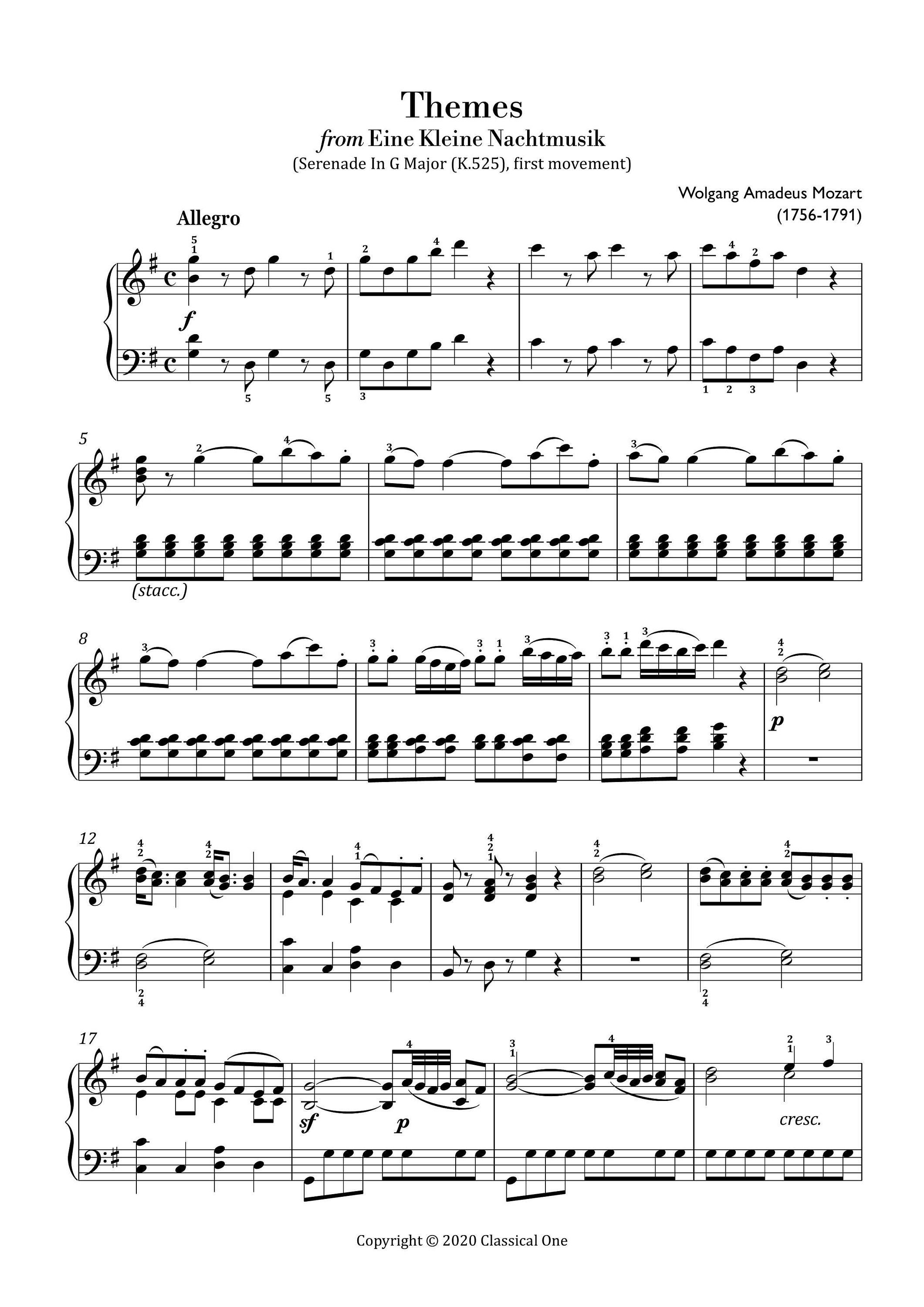 Piano Music Sheets Mozart Instant DIGITAL MUSIC DOWNLOAD Beginner