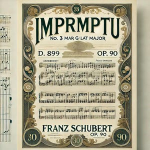 Schubert - Impromptu No. 3 in G - flat Major, D. 899, Op. 90 - Piano sheet music, 7 pages, Classical music, Digital score, Piano sheet music