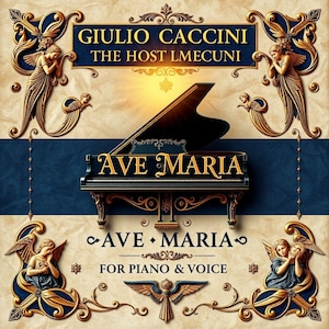 Caccini - Ave Maria for piano and Voice - FM sheet music, 5 pages, Classical music, Digital score, Piano sheet music