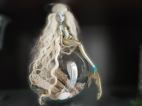 White Gold Mermaid Ooak Doll , Repaint Custom Mermaid - Etsy