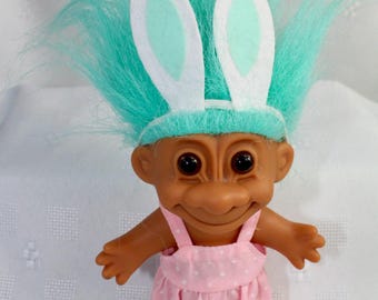 Russ Bunny Troll 6" Green hair Vintage Nineties Collectable