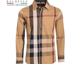 Burberry s Nova Check Beige L S Shirt Men s Medium Etsy