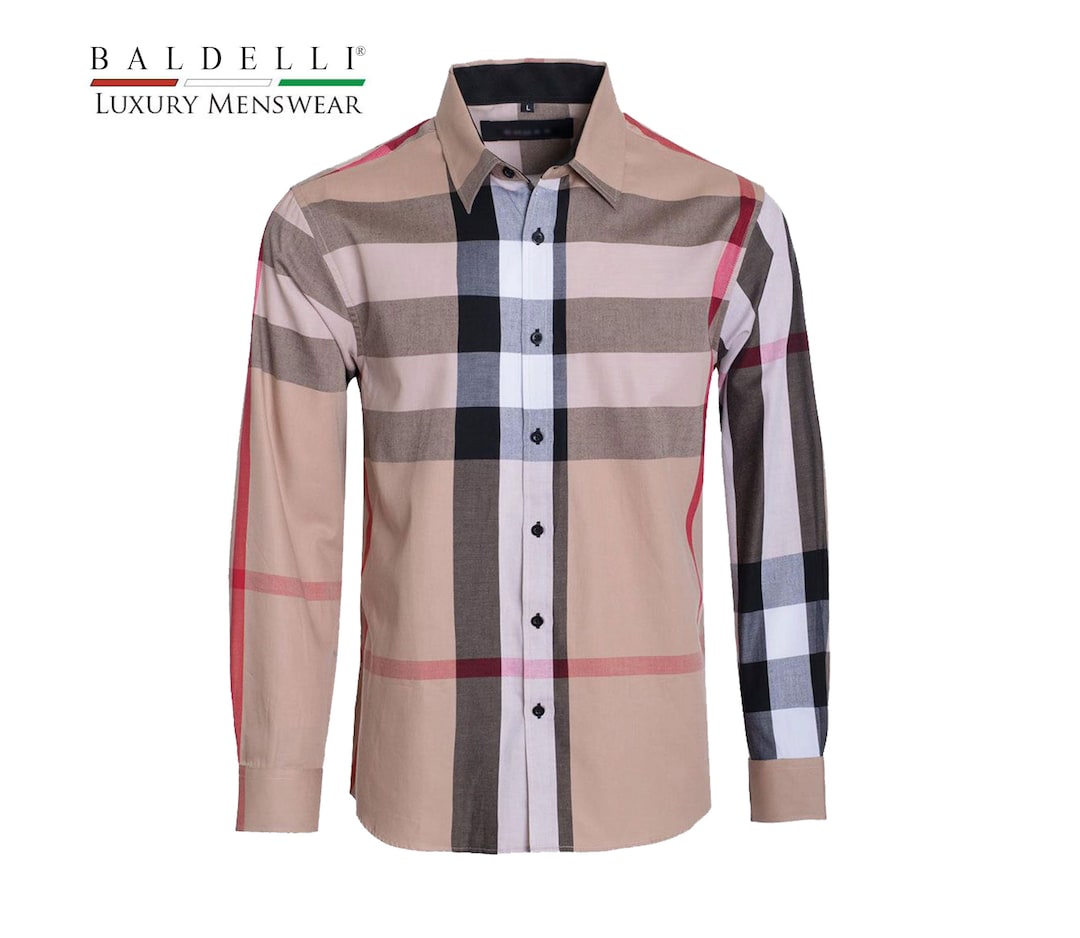 Men's Fashion Shirt Baldelli-201 Khaki - Etsy