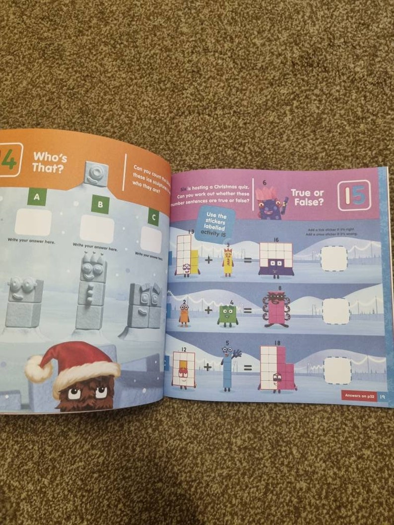 Numberblocks Activity Christmas Sticker Book Birthday Cbeebies Etsy UK