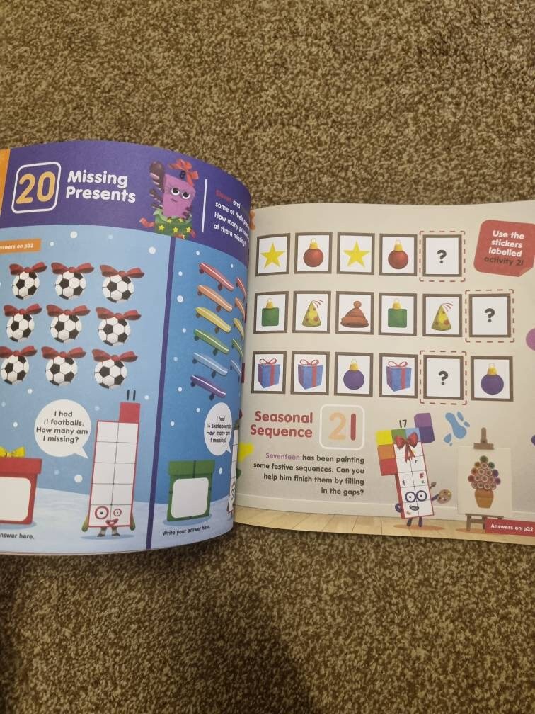 Numberblocks Activity Christmas Sticker Book Birthday Cbeebies Etsy UK