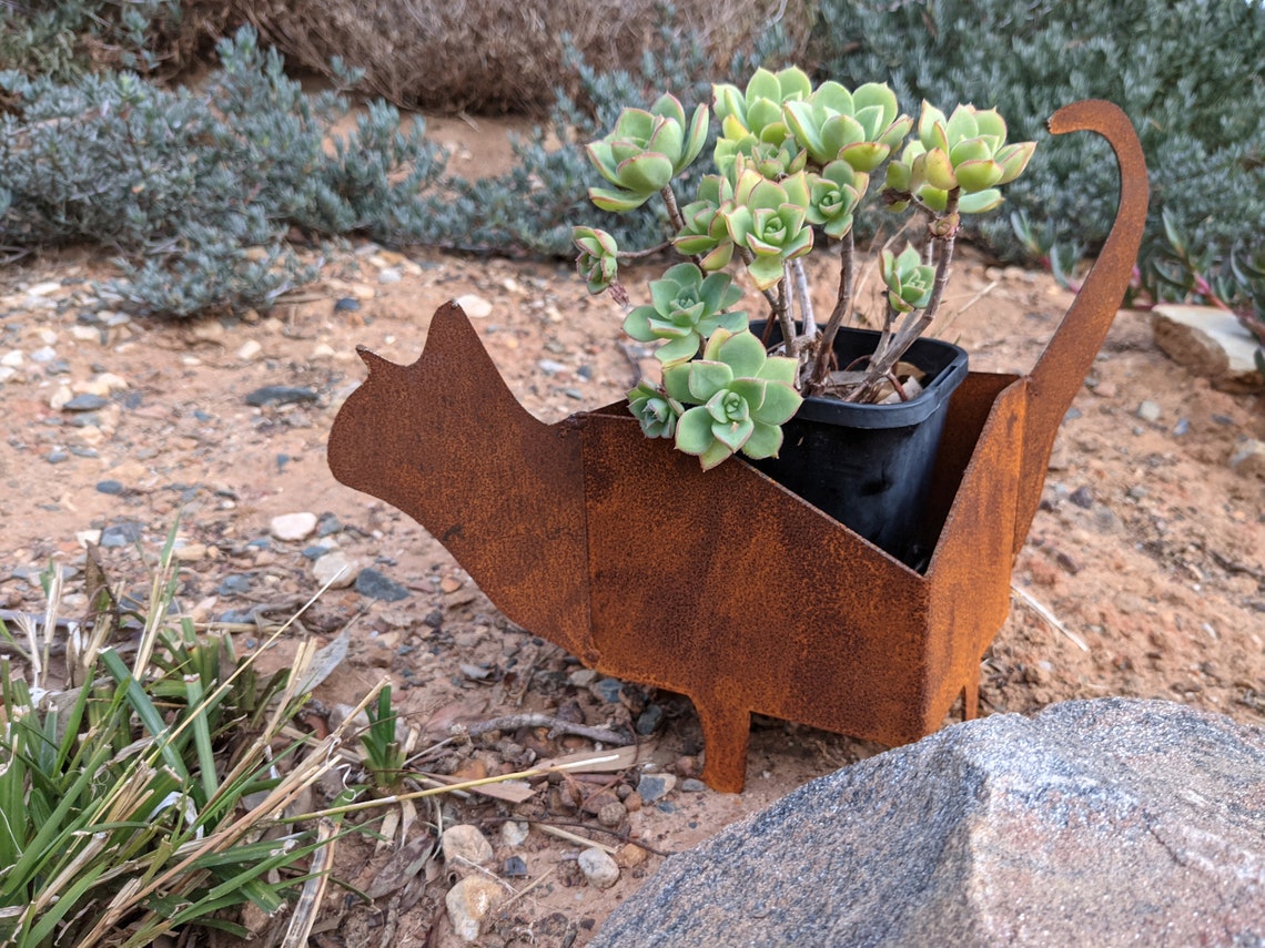 Rustic Animal Garden Planter Pot Etsy