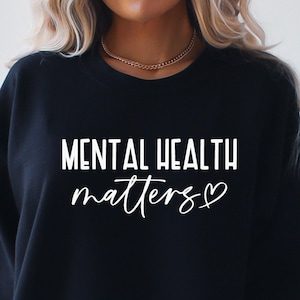 Saúde mental importa svg, amor próprio, consciência mental, poder feminino, svg para camisa, letra de mão, png, eps, dxf, arquivo de corte svg para Cricut