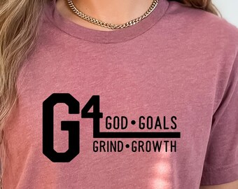 G4 - God Goals Grind Growth svg, religious svg, inspirational Christian svg, prayer, hand letter, png, eps, dxf, svg cut file for Cricut