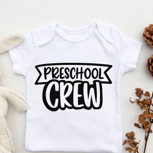 Preschool Crew svg, hand letter design, png, eps, dxf, svg cut file for Cricut, Prek life, elementary school, teacher, school shirt