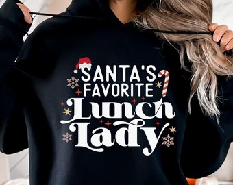 Santa's favorite lunch lady svg, Trendy Merry Christmas lunch lady shirt, apron, hand letter design, png, eps, dxf, svg cut file for Cricut