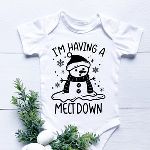 I'm having a meltdown svg, Cute snowman for baby, toddler, Merry Christmas sign, png, eps, dxf, svg cut file for Cricut image 1
