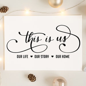 This is us, our life our story our home svg, chaos funny family, home decor, hand letter design, png, eps, dxf, svg cut file for Cricut