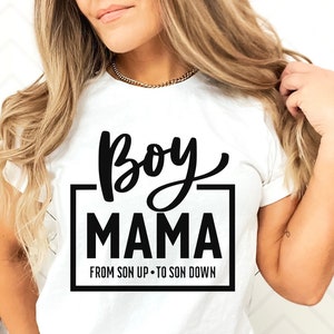 Boy Mama svg, de filho para cima, para filho, vida de mãe, mamãe menino, dia das mães, svg para camisa, carta de mão, png, eps, dxf, arquivo de corte svg para Cricut