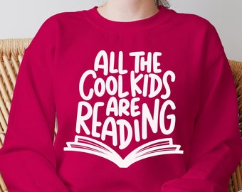All the cool kids are reading svg, hand letter design, png, eps, dxf, svg cut file for Cricut, especially for March Reading Month
