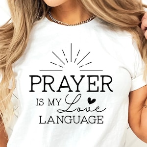 La oración es mi lenguaje de amor svg, religioso, creer, oración, cita cristiana, carta a mano, png, eps, dxf, archivo de corte svg para Cricut