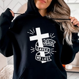 Jesus salvou minha vida svg, cristão, religioso, oração, jesus, svg para camisa, design de letra manual, png, eps, dxf, arquivo de corte svg para Cricut