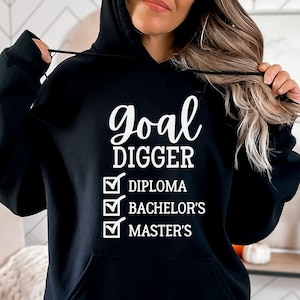 Goal Digger svg, carta de mano, png, eps, dxf, svg archivo de corte para Cricut, Diploma de Grado Licenciatura Maestría, educación, graduación, graduado svg