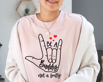 Sii un amico non un bullo, mese dei bambini arancioni, svg per bambini anti bullismo per camicia, design della lettera a mano, png, eps, dxf, file di taglio svg per Cricut