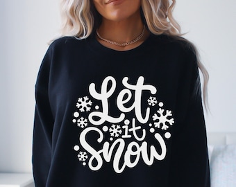 Let It Snow svg, winter season, Merry Christmas, svg for hoodie, hand letter design, png, eps, dxf, svg cut file for Cricut