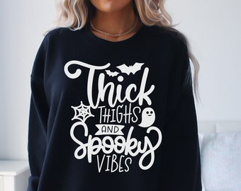 Muslos gruesos y vibraciones espeluznantes SVG para camisa y regalo, Happy Halloween svg, Halloween png, eps, dxf, svg archivo de corte para Cricut