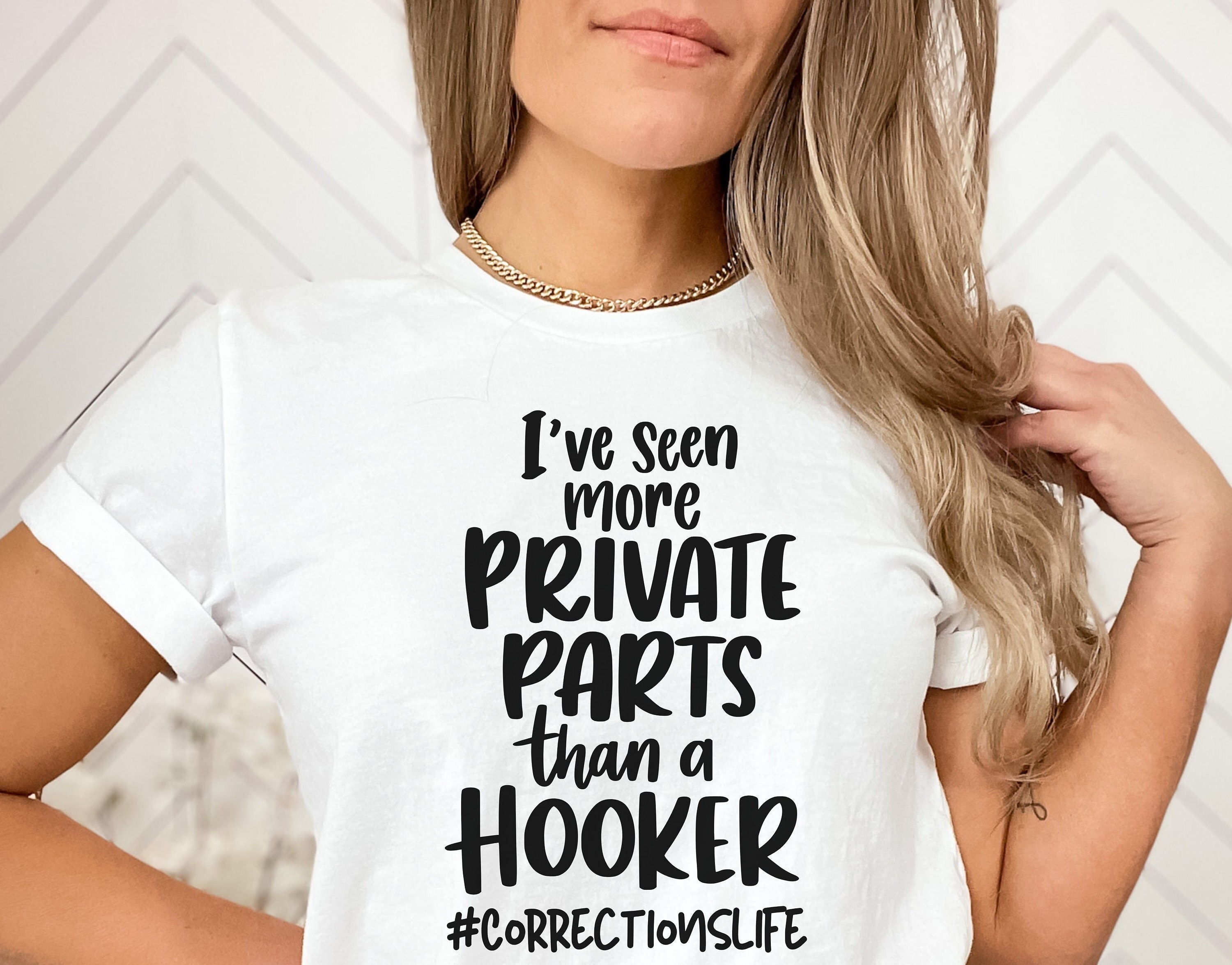 I've seen more private parts than a hooker svg, hand letter, png, eps, dxf, svg cut file for Cricut, funny corrections life, prison officers
