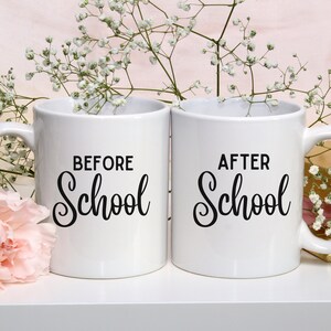 Antes da escola SVG, Depois da escola, svg para caneca, vidro, vida do professor, design de letras manuais, png, eps, dxf, arquivo de corte svg para Cricut