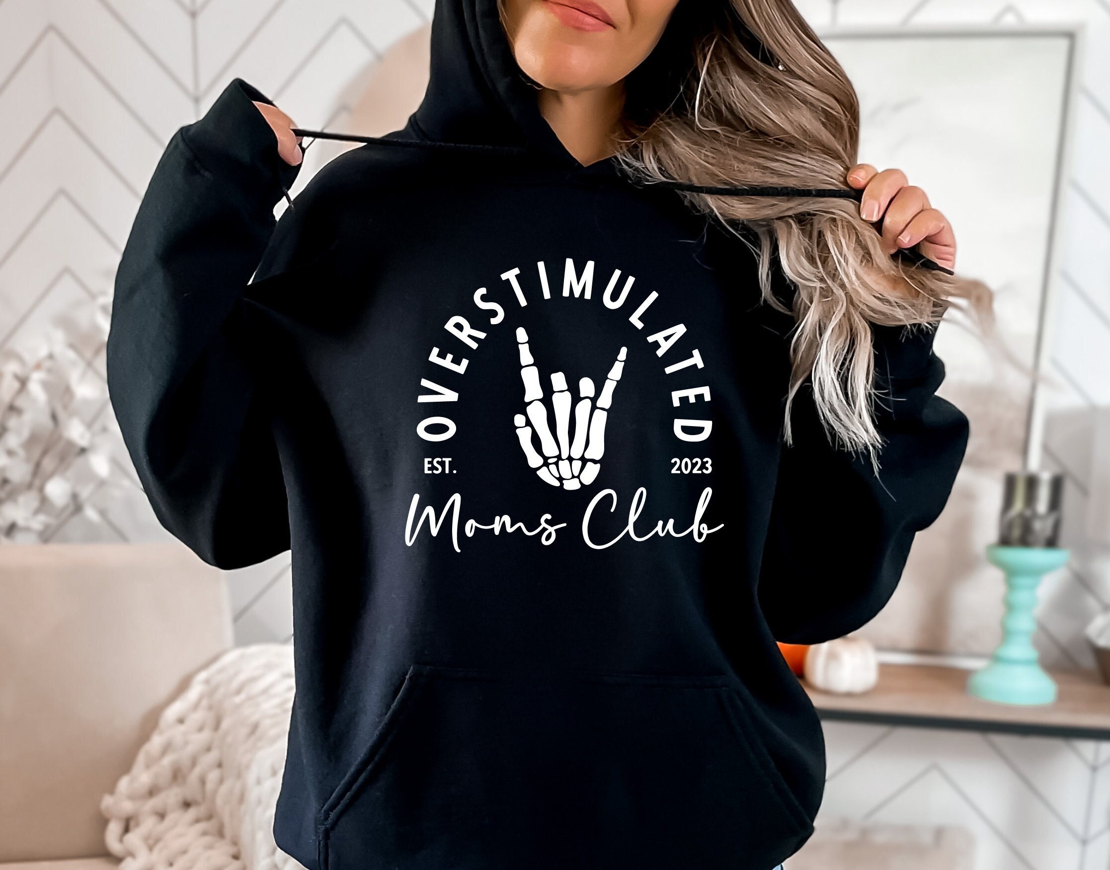 Overstimulated moms club skeleton hand, trendy anxiety mama svg for shirt, bad moms club png, eps, dxf, svg cut file for Cricut