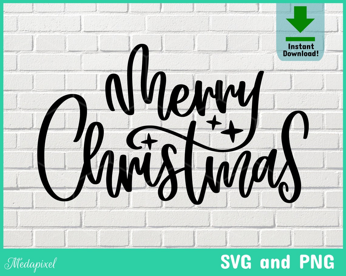 Merry Christmas svg Christmas Hand lettering svg Merry and | Etsy