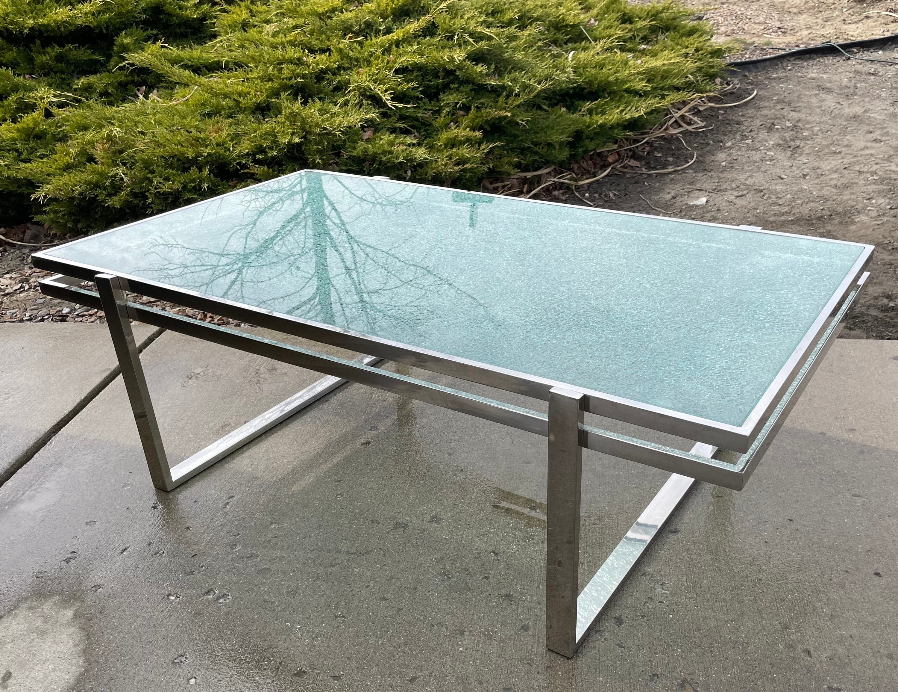 Cracked Glass Coffee Table Etsy