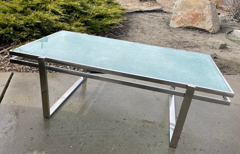 Cracked Glass Coffee Table Etsy