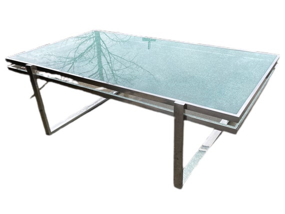 Cracked Glass Coffee Table Etsy