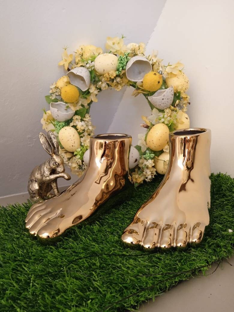 Contemporary foot feet planter heavy ceramic bathroom Etsy