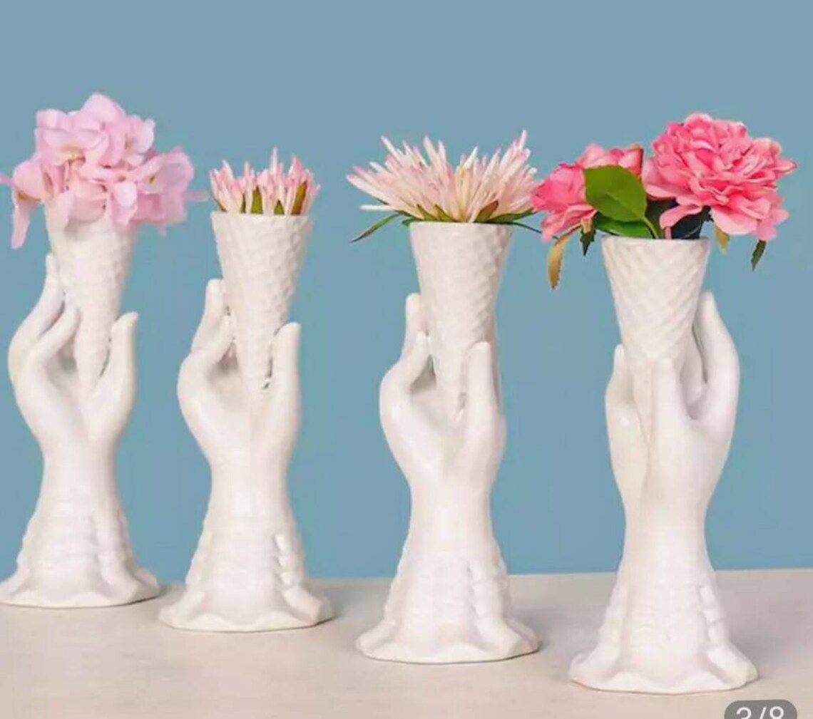 Ice Cream Cone Vase Bridgerton Ruffle Home Decor Fun Summer | Etsy UK