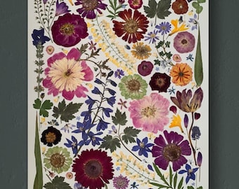 Print “Summer in frame”, Dried flowers print, Pressed flowers print, Floral print, Unique gift for flowers lover