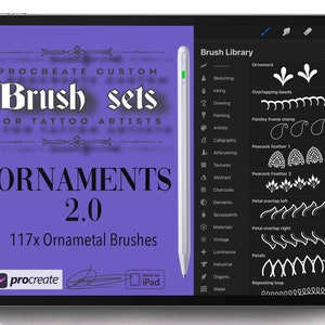 117x Procreate Brush Set - Ornamental 2.0 Pattern Brushes Mandala Geometric - Made for Tattoo & Digital Artists