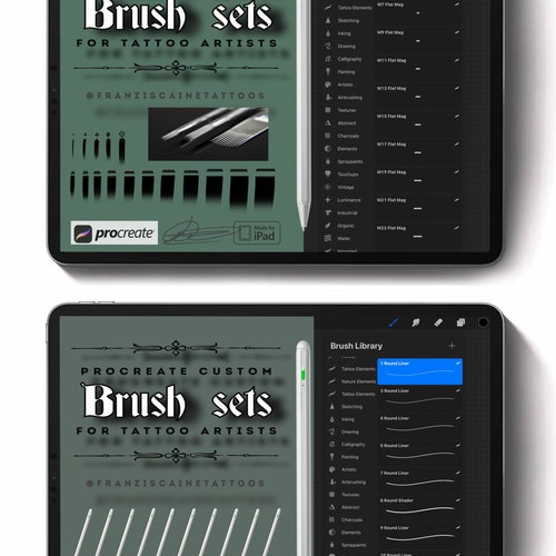 26x Procreate Brush MEGA Set Both My Tattoo Needle Brush Etsy