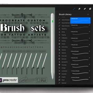 10x Procreate Brush Set - Tattoo Needle Size Procreate Liners Brushes