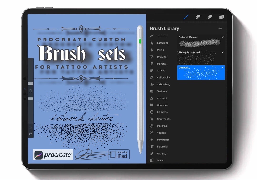 Dotwork Cheater Procreate Brush Set Dotwork Brushes Made Etsy