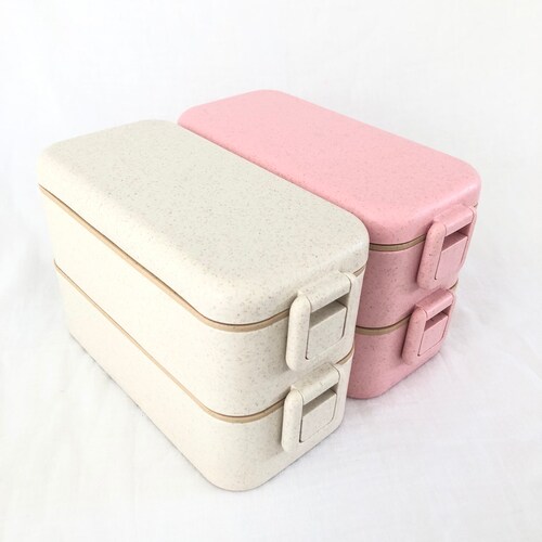Japanesestyle Bento Box Lunch Box 2 Compartments Colorful Etsy