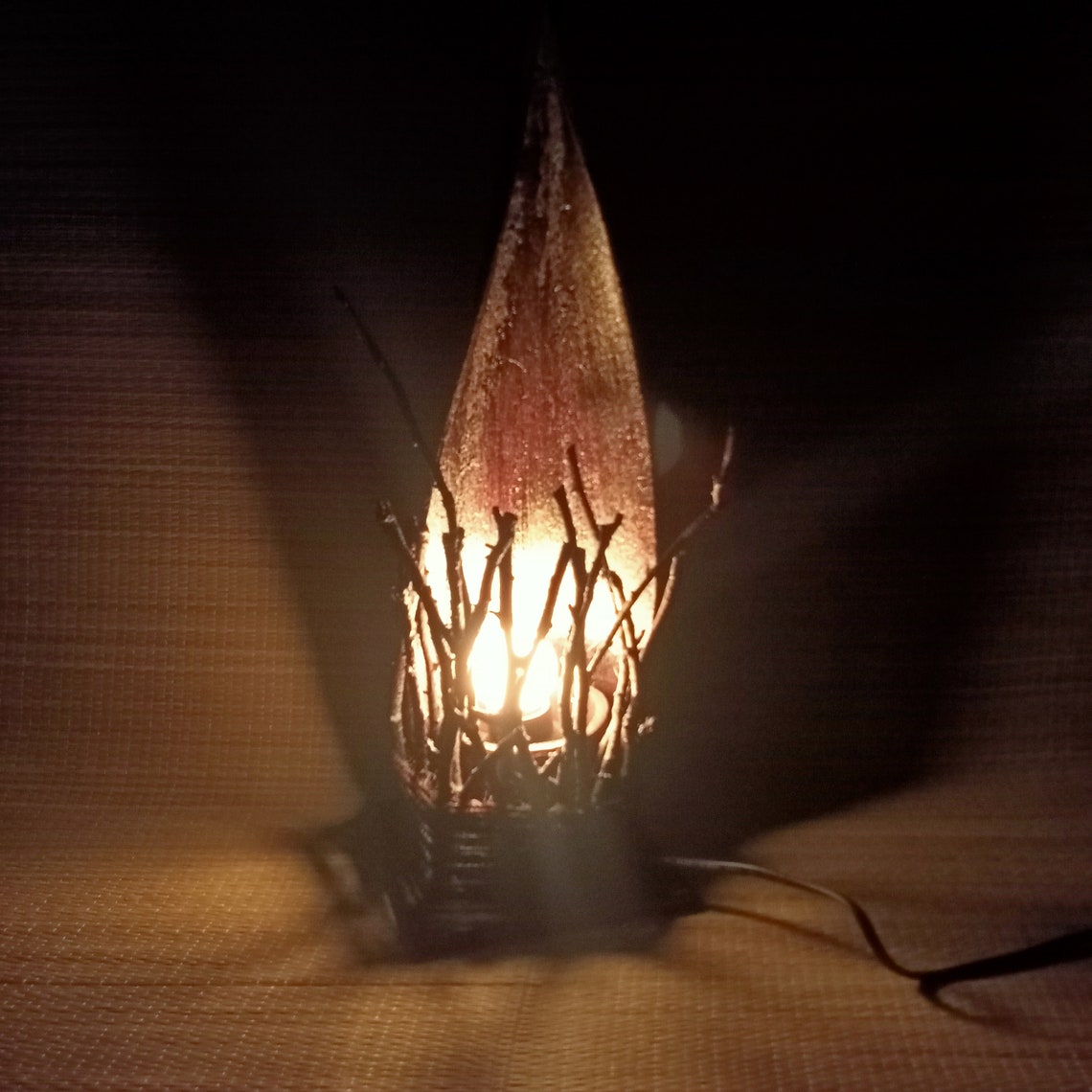 Coconut lampshade table lamp handmade Etsy