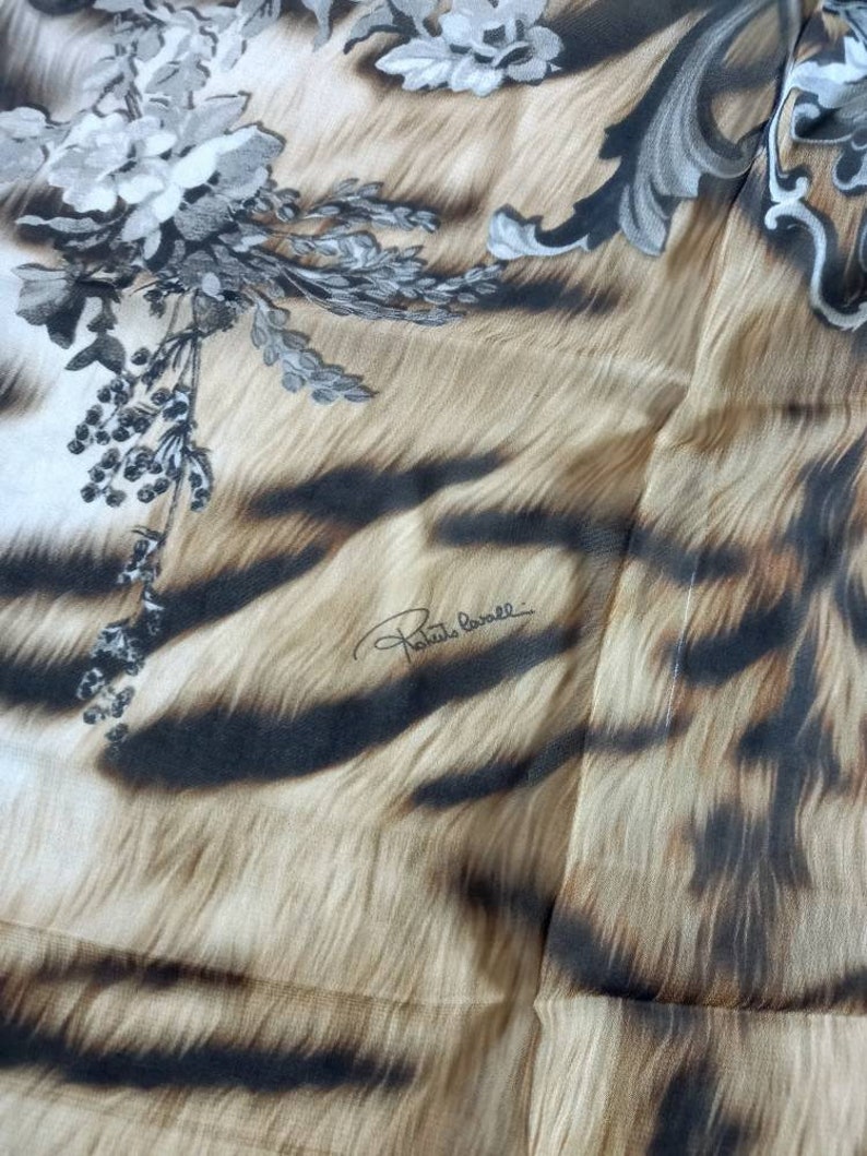 Authentic Roberto cavalli designer made in italy pure silk chiffon fabric cm 300x150