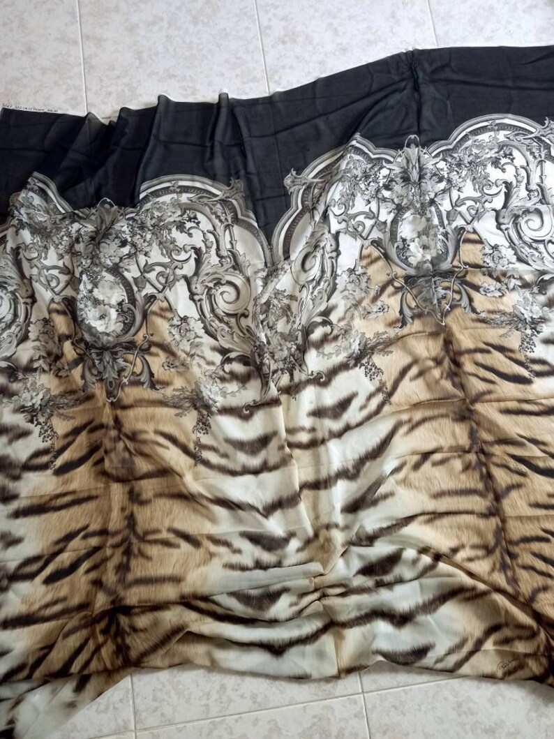 Authentic Roberto cavalli designer made in italy pure silk chiffon fabric cm 300x150