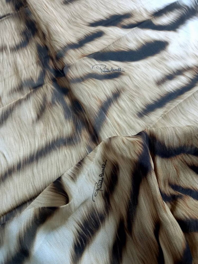 Authentic Roberto cavalli designer made in italy pure silk chiffon fabric cm 300x150