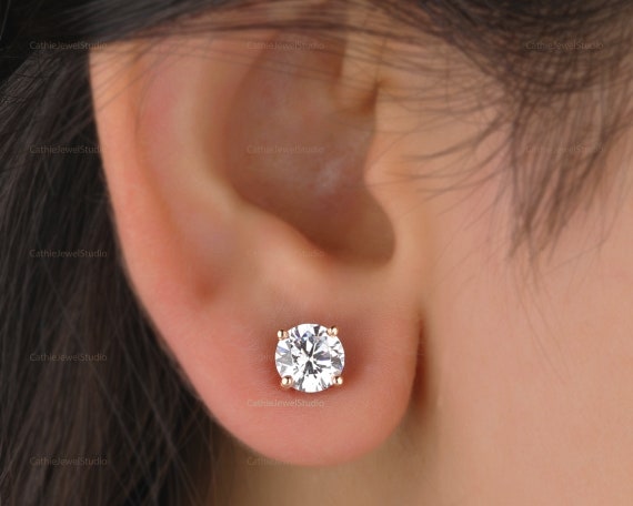 Sterling silver moissanite earrings discount